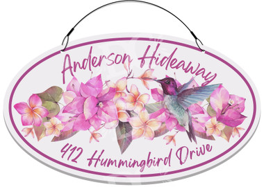 Hummingbird Garden Floral Welcome Sign - Customized