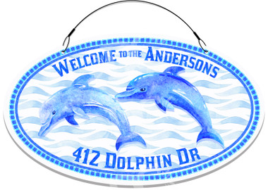 Dolphin Themed  Address Sign - Customized