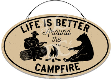Campfire Camping Welcome Sign
