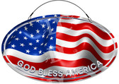 God Bless America Patriotic Home Welcome Sign