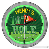 Golfing 19th Hole Neon Clock - Customized