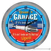 Blue Neon Garage Clock