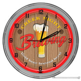 Beer Brewery Light Up 16" Red Neon Wall Clock
