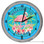 Flamingo Paradise Tiki Bar Light Up 16" Blue Neon Wall Clock