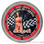 Full Service Pin Up Girl Light Up 16" Red Neon Garage Wall Clock