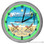 Paradise Beach Bar Always Five O'clock Light Up 16" Green Neon Garage Wall Clock