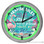 Flamingo Paradise Rules Tiki Bar Light Up 16" Green Neon Wall Clock 