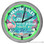 Flamingo Paradise Rules Tiki Bar Light Up 16" Green Neon Wall Clock