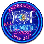 Retro Style Neon Themed Diner Sign