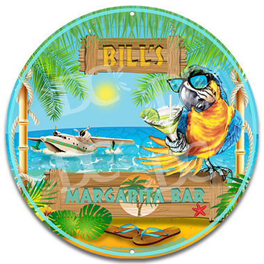 Margarita Tiki Bar Metal Wall Sign