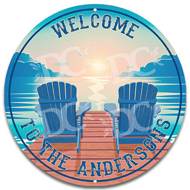 Cottage Lake House Metal Welcome Wall Sign