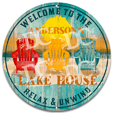 Beach Cottage Lake House Metal Welcome Wall Sign