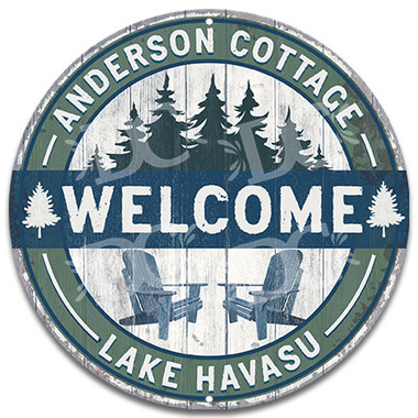 Cottage Outdoor Lake House Metal Welcome Wall Sign