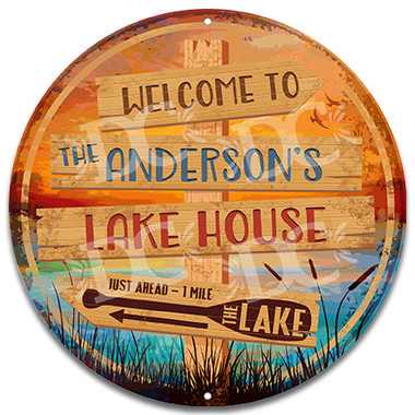 Rustic Lakehouse Welcome Sign
