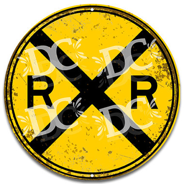 Railroad Crossing Rustic Metal Sign