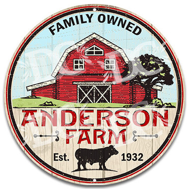 Family Farm Welcome Metal Wall Sign