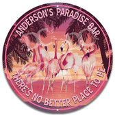 Flamingo Bar Paradise Metal Wall Sign