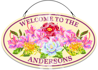 Floral Garden Decorative Home Welcome Sign