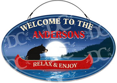 Bear Themed Cottage Decorative Welcome Sign