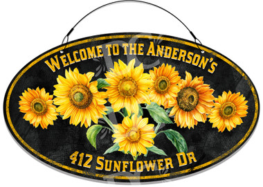 Sunflowers In Bloom Custom Address Welcome Sign