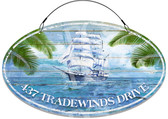 Nautical Sailboat Tradewinds Custom Welcome Sign