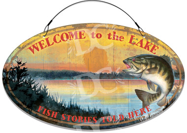 Bass Fishing Cottage Welcome Sign