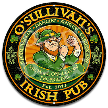 Irish Pub Leprechaun Welcome Metal Wall Sign