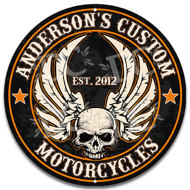 Motorcycle Garage Metal Wall Sign