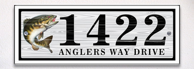 Fishing Angler Themed Ceramic Tile House Number Address Sign