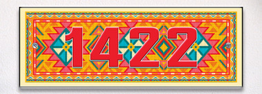 Mosaic Tribal Indian Themed Ceramic Tile House Number Address Sign