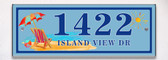 Beach House Themed Ceramic Tile House Number Address Signs