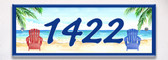 Beach Chairs Themed Ceramic Tile House Number Address Signs