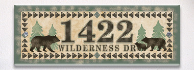 Black Bear Themed Ceramic Tile House Number Address Signs