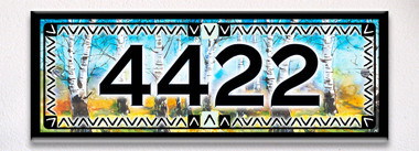 Birch Trees Themed Ceramic Tile House Number Address Sign
