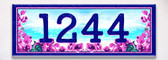 Bougainville Floral Themed Ceramic Tile House Number Address Signs