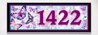 Floral Butterflies Bouquet Themed Ceramic Tile House Number Address Sign