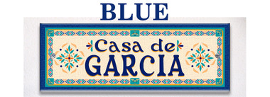 Casa De Family Themed Ceramic Tile House Number Address Signs Blue