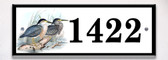 Sand Crane Themed Ceramic Tile House Number Address Sign