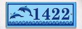 Dolphin Play Themed Ceramic Tile House Number Address Signs