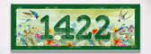 Floral Garden Border Themed Ceramic Tile House Number Address Sign