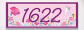 Pink Floral Blossom Themed Ceramic Tile House Number Address Sign
