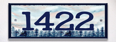 Pine Forest Themed Ceramic Tile House Number Address Sign