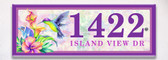 Hummingbird Floral Themed Ceramic Tile House Number Address Signs