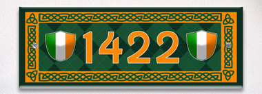Ireland Flag Themed Ceramic Tile House Number Address Sign