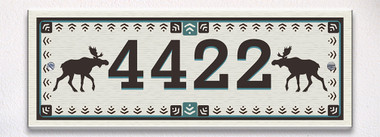 Moose Wilderness Themed Ceramic Tile House Number Address Sign