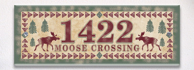 Rustic Moose Themed Ceramic Tile House Number Address Signs