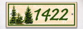 Pine Tree Evergreen Tile Themed Ceramic Tile House Number Address Sign