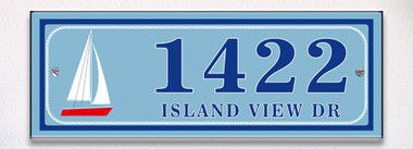 Sailboats Sailing Themed Ceramic Tile House Number Address Signs