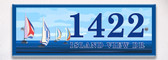 Sailing Breeze Themed Ceramic Tile House Number Address Signs