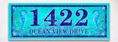Sea Horses Ocean Themed Ceramic Tile House Number Address Signs